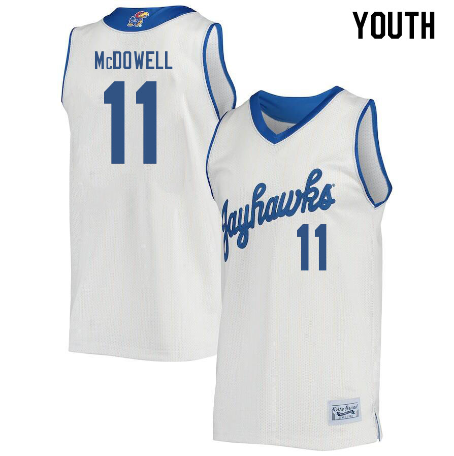Youth #11 Jamari McDowell Kansas Jayhawks College Basketball Jerseys Stitched Sale-Retro